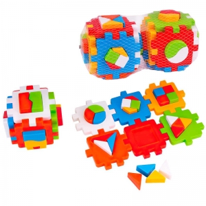 Купить Куб "Розумний малюк Комбі" 2476 "Technok Toys" по 6 граней, 12 частин сортера, 34 частини фігурок, 12см, в сітці оптом с доставкой