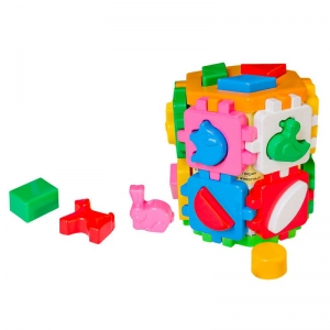 Купить Куб "Умный малыш" 2001 "Technok Toys" 14 граней, животные и геометрические фигуры, 17см, в кульке оптом с доставкой