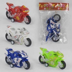 Купить Мотоцикл 399-132 4 цвета, инерция, 1шт в пакете оптом с доставкой