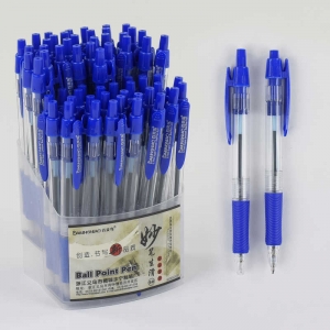 Купить Набір кулькових ручок С 37076 ЦІНА ЗА 60 ШТУК У БЛОКУ, синя паста, діаметр вузла, що пише 0,7мм оптом с доставкой