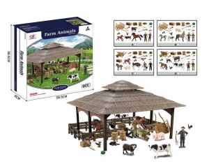 Купить Ферма Q 9899 ZJ64 40 элементов, 9 фигурок животных, 2 фигурки фермера, аксессуары, в коробке оптом с доставкой