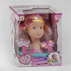 Купить Лялька-Голова YL 888 D Манекен для зачісок та макіяжу, світловий ефект, з аксесуарами, в коробці оптом с доставкой