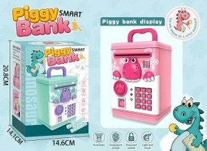 Купить Сейф 6002 A "Piggy Smart Bank", 2 кольори, світло, звук, паперовы купюри, у коробці оптом с доставкой