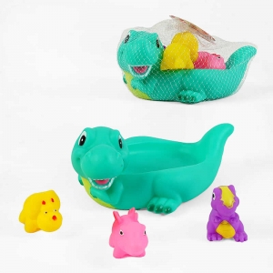 Купить Пискавка OSB 9254 A “Динозаврики”, 4 іграшки, у сітці оптом с доставкой