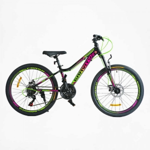 Купить Велосипед Спортивний Corso «GRAVITY» 24" дюйми GR-24617 рама алюмінієва 12’’, обладнання Shimano 21 швидкість, зібран на 75% оптом с доставкой