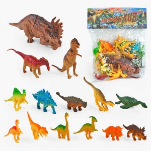 Купить Набір динозаврів K 3 Z5 15 динозаврів, 2 рослини, в пакеті оптом с доставкой