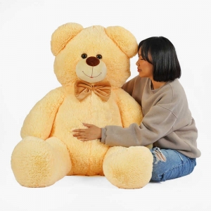 Купить М`яка іграшка "Ведмедик" колір персиковий В81598 висота 1,6 м в пакеті оптом с доставкой