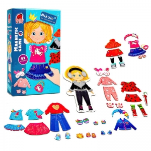 Купить Магнітна гра "Nikole. Little fashion girl" RK2010-07 "Vladi Toys", 43 магніти, в коробці оптом с доставкой